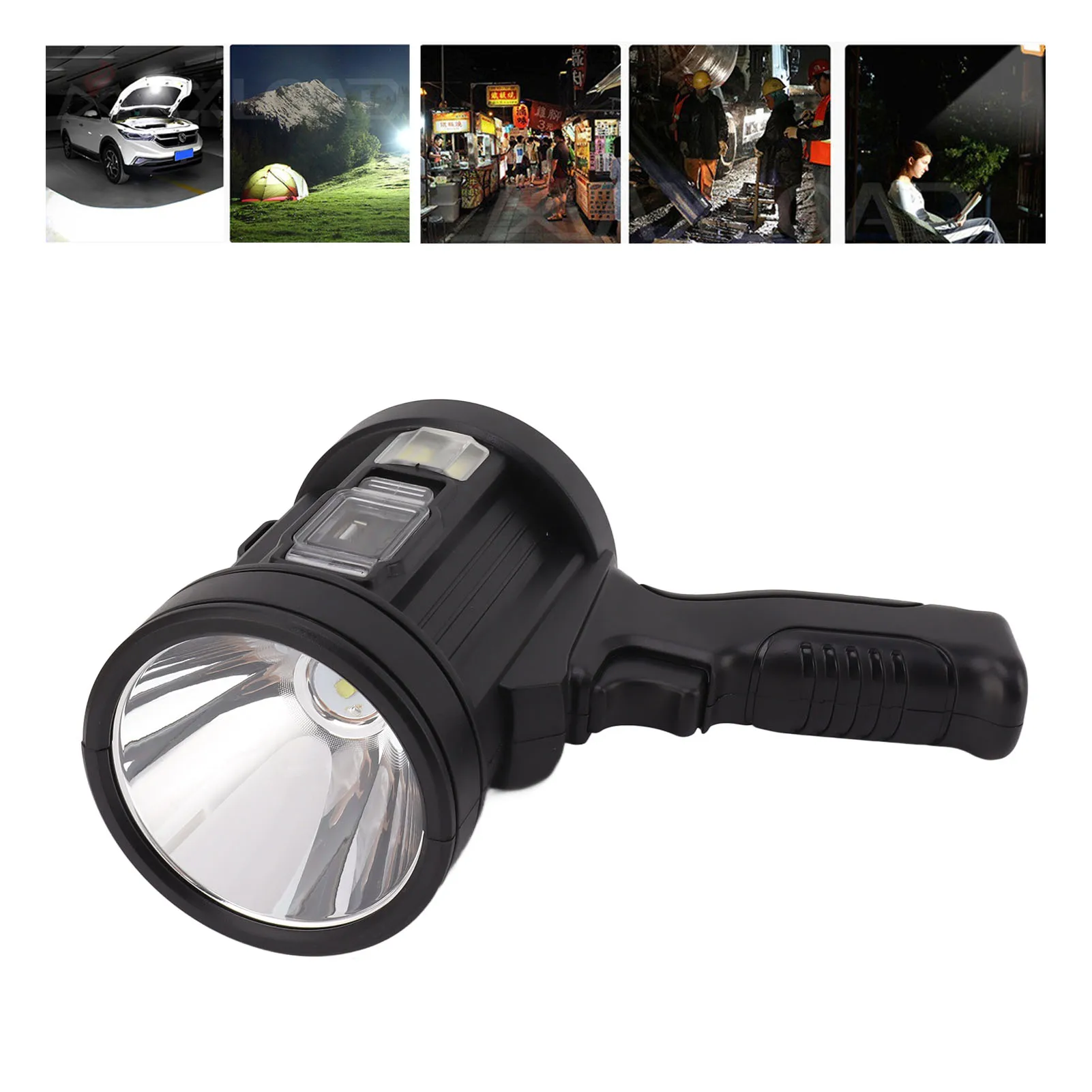 ZK40 Solar Handheld Spot Light Multifunction Waterproof Super Bright Emergency Spotlight Long Standby for Fishing Outdoor