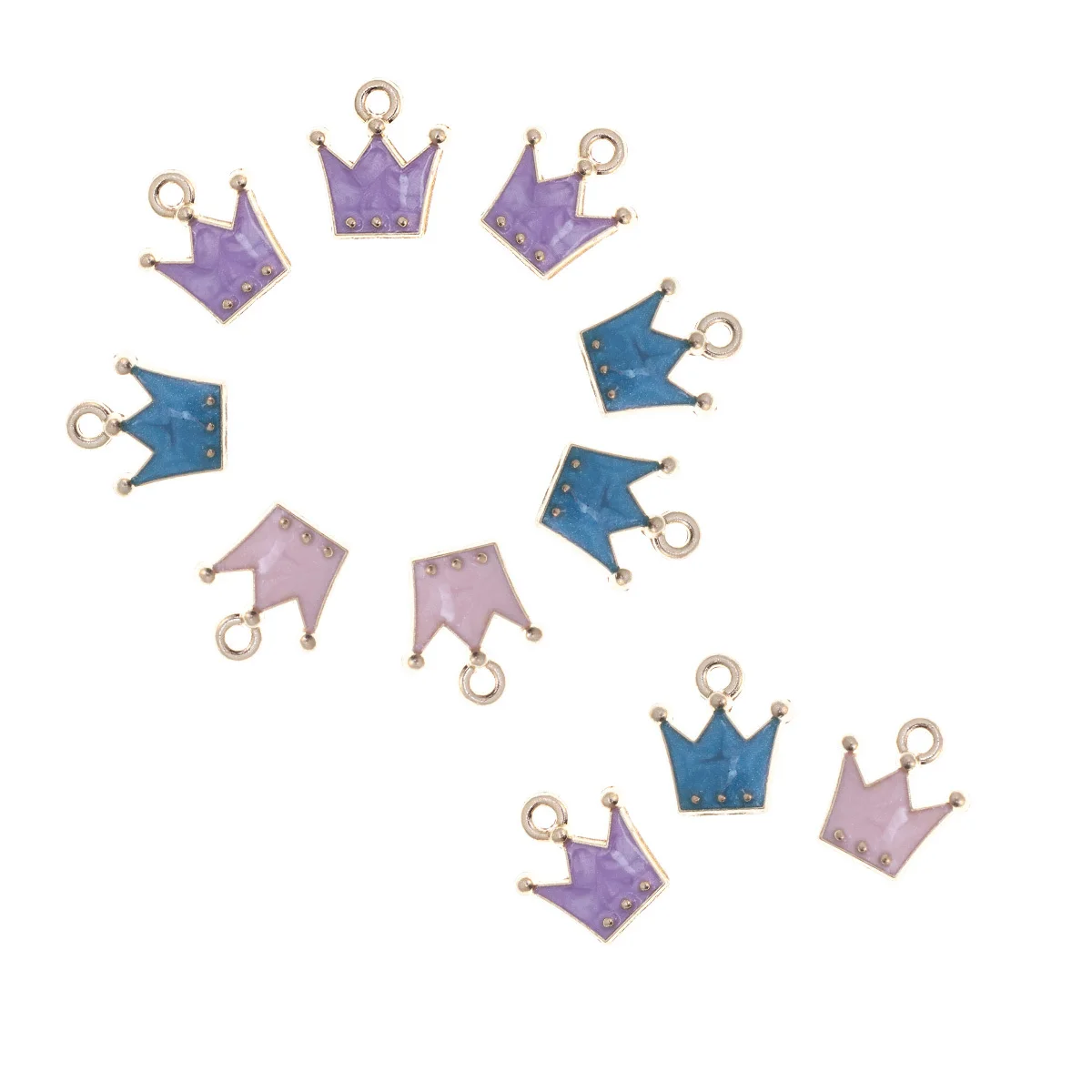 

30Pcs Mini Multi-Color Alloy Crown Pendants DIY Necklace Bracelet Jewelry Accessories Charms for Craft Making Ornament