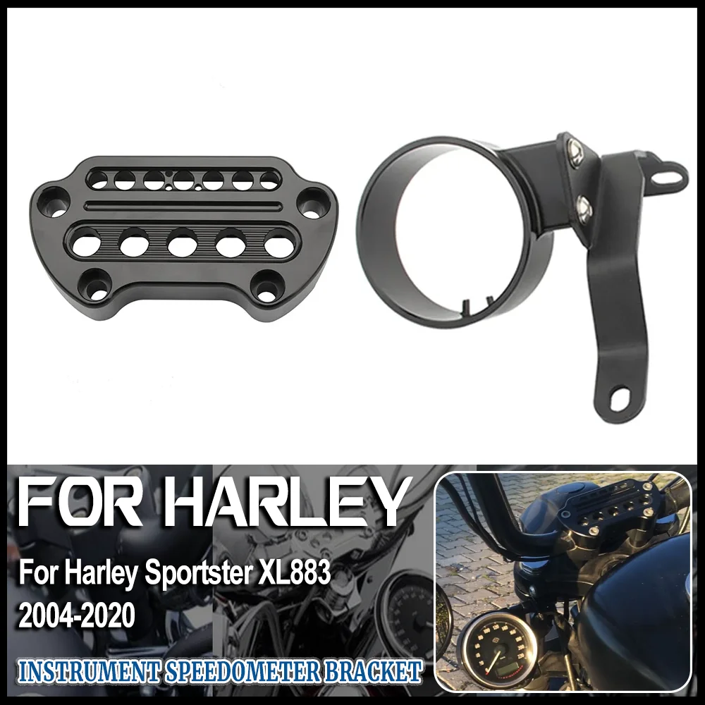 

For Harley Sportster 883 XL 2004-2020 Motorcycle Speedometer Instrument Side Relocation Mount Bracket Top Clamp Bar Riser Mount