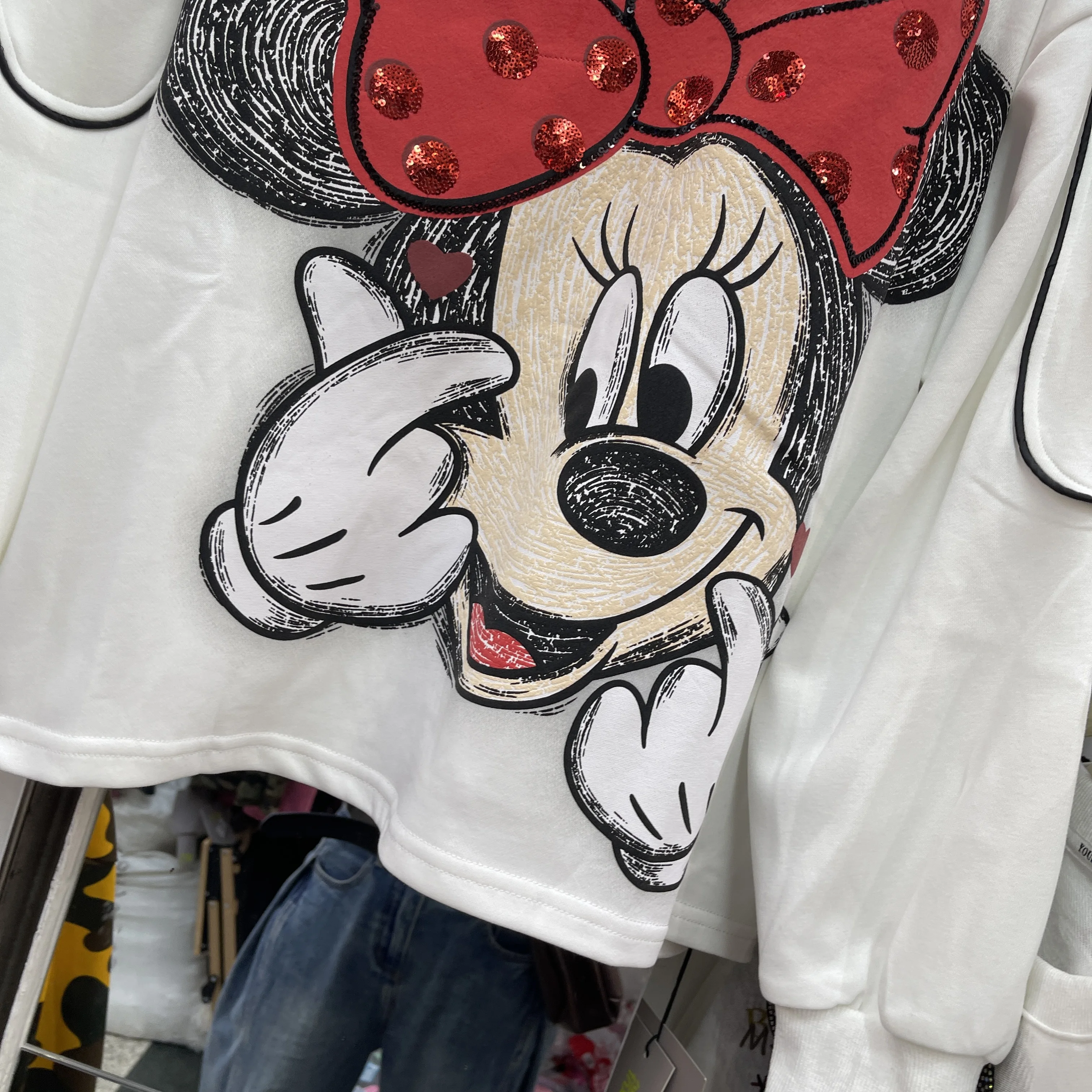 2025 Trendy Brand New Autumn Heavy Embroidery Sequin Cartoon Print Round Neck Fashion Loose Pullover Sweatshirt Long Sleeve Top