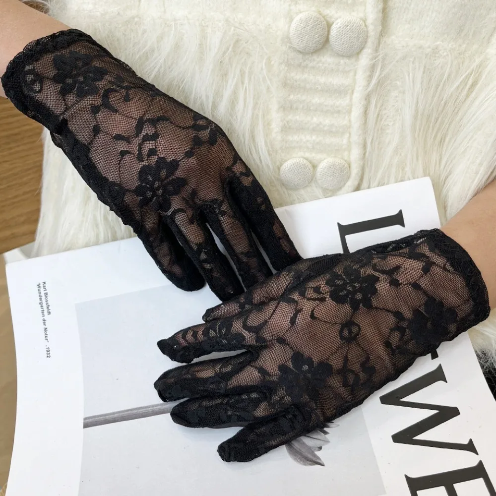 Touch Screen Lace Gloves 2024 Anti-uv Highly Elastic Bridal Wedding Gloves Loose Breathable Sunscreen Gloves Outdoor Sports