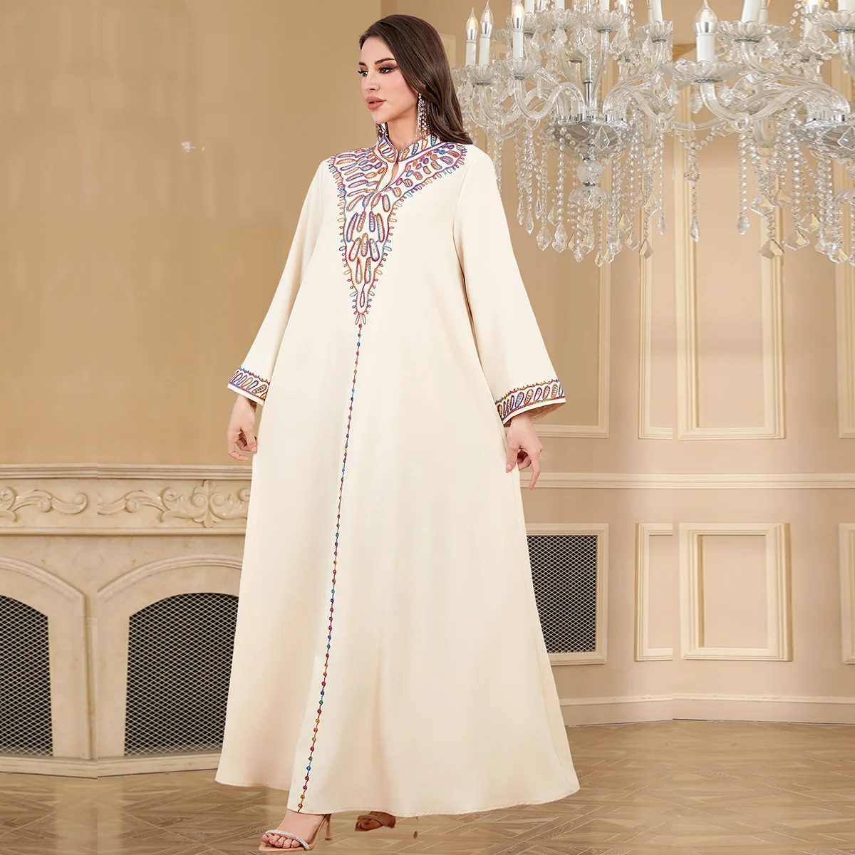 4342 Abaya musulman vêtements pour femmes dubaï mode turque Robe longue brodée Robe Abaya Ramadan dubaï luxe Islam élégant