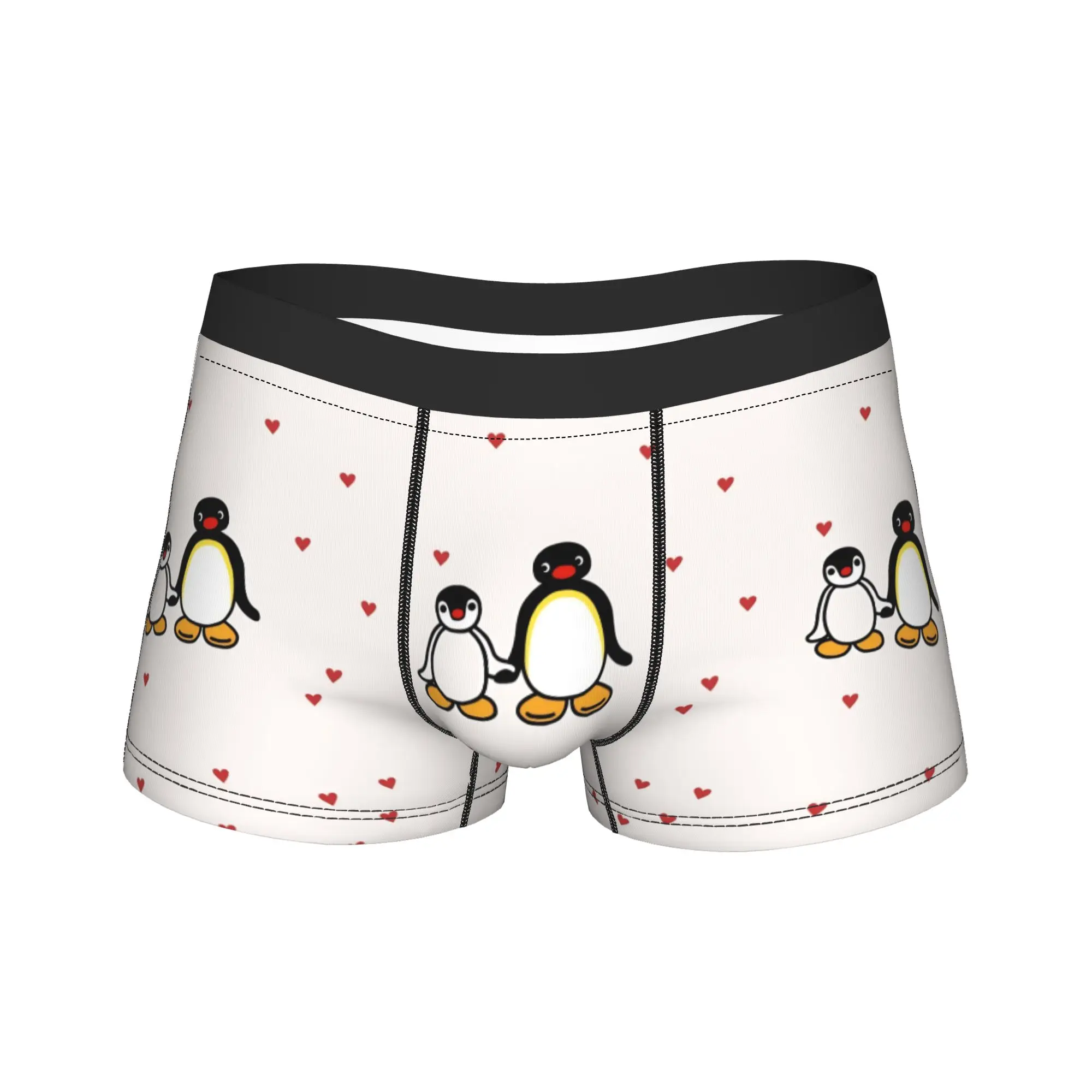 Men Penguin Anime Boxer Briefs Shorts Panties Soft Underwear Heart Male Humor S-XXL Underpants