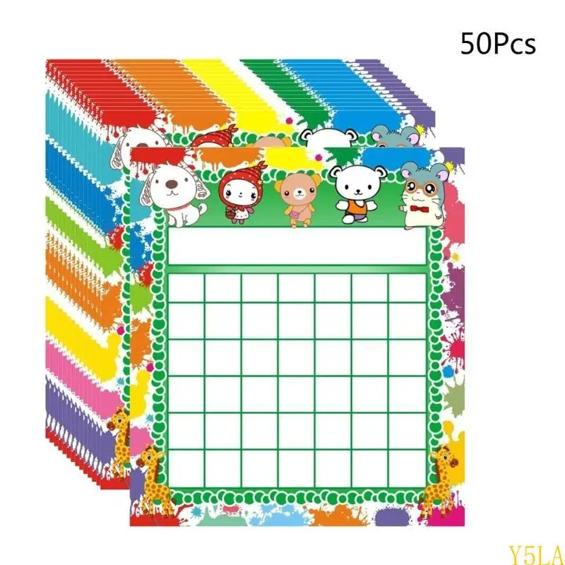 Y5la 50 pezzi Cartoon Boards Student Clasroom Incentive Chart per incoraggiare il buon comportamento