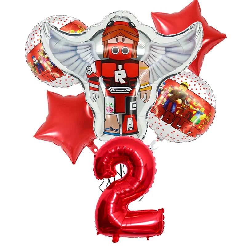 Palloncini di compleanno ROBLOX Set numero palloncino vestito Foil Ballon forniture per feste di compleanno di cartoni animati strumenti decorativi