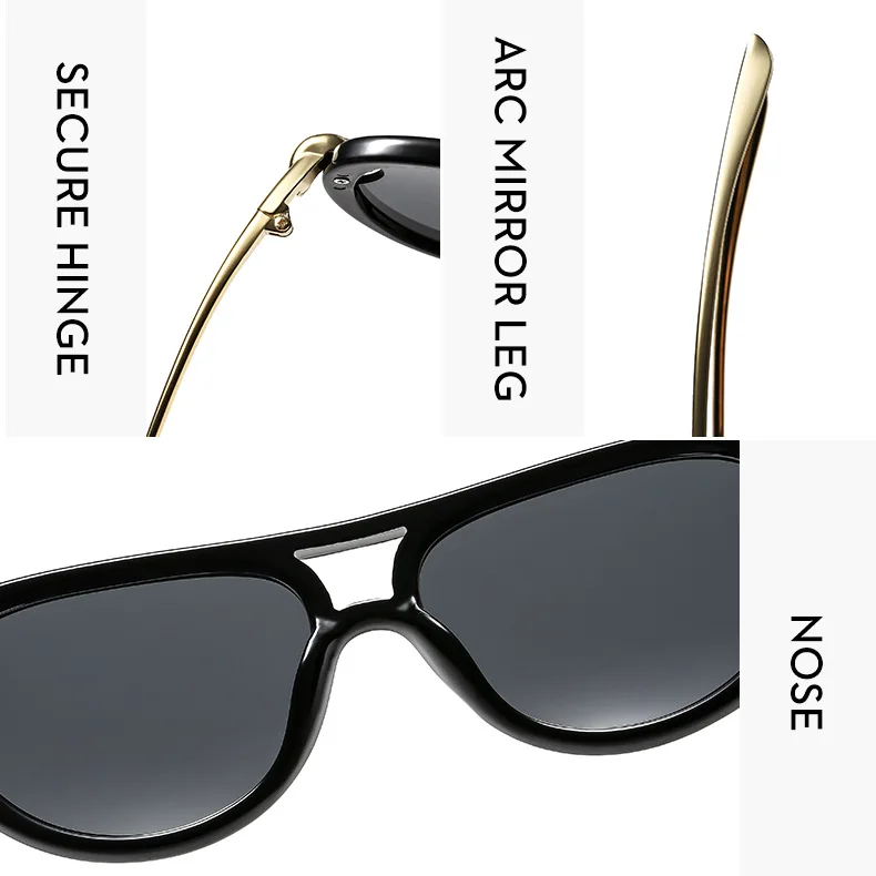Mode Knoten Doppel Strahl Pilot Sonnenbrille Luxus Marke frauen Personalisierte Sonnenbrille Outdoor Straße Casual Einfache Sonnenbrille – Detail 10