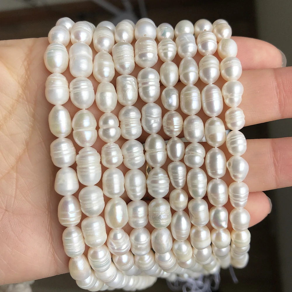 3-5mm High Quality Natural Pearl Egg Shape Punch Loose Beads for Jewelry Charms Making DIY Bracelet Necklace Accessory Findings