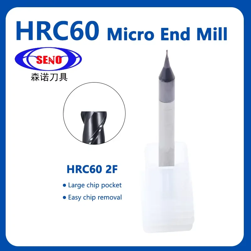 1PC HRC60 Micro Square End Mill 2 Flutes 0.2-0.9mm TiAIN Micro Flat 4mm Shank Milling Cutter Mirco Carbide CNC Engraving Bit