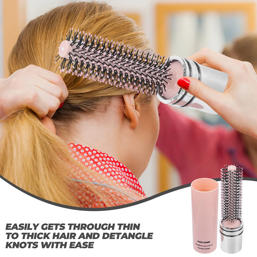 

2Pcs Roll Hairbrush Portable Anti-Static Dual Use Curl Training Hair Brush Wet Dry Blow Drying Styling Tool Roll Hairbrush