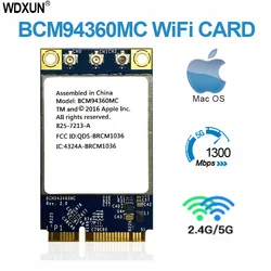 FOR Bcm94360MC 802.11AC 1300Mbps Dual Band WIFI Nirkabel Penuh Tinggi Mini Kartu Laptop BCM94360 PCI-E untuk for Hackin_mac OS