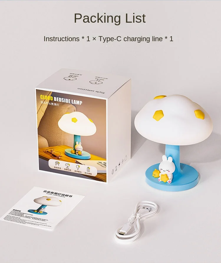 Desktop Led Decoratief Licht Usb Oplaadbare Nachtlampje Cloud Lights Kinderen Slaapkamer Nachtkastje Lamp Voor Kinderen Kinderen