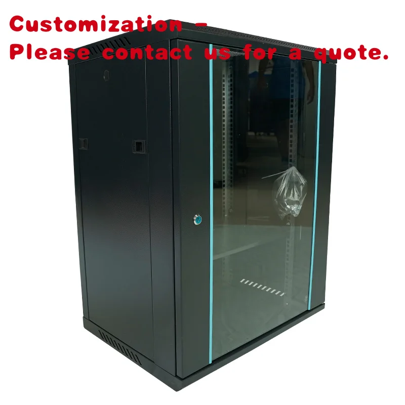 Custom. التخصيص باب زجاجي 18u الإنترنت خادم معدني صندوق الرف خزانة البرق