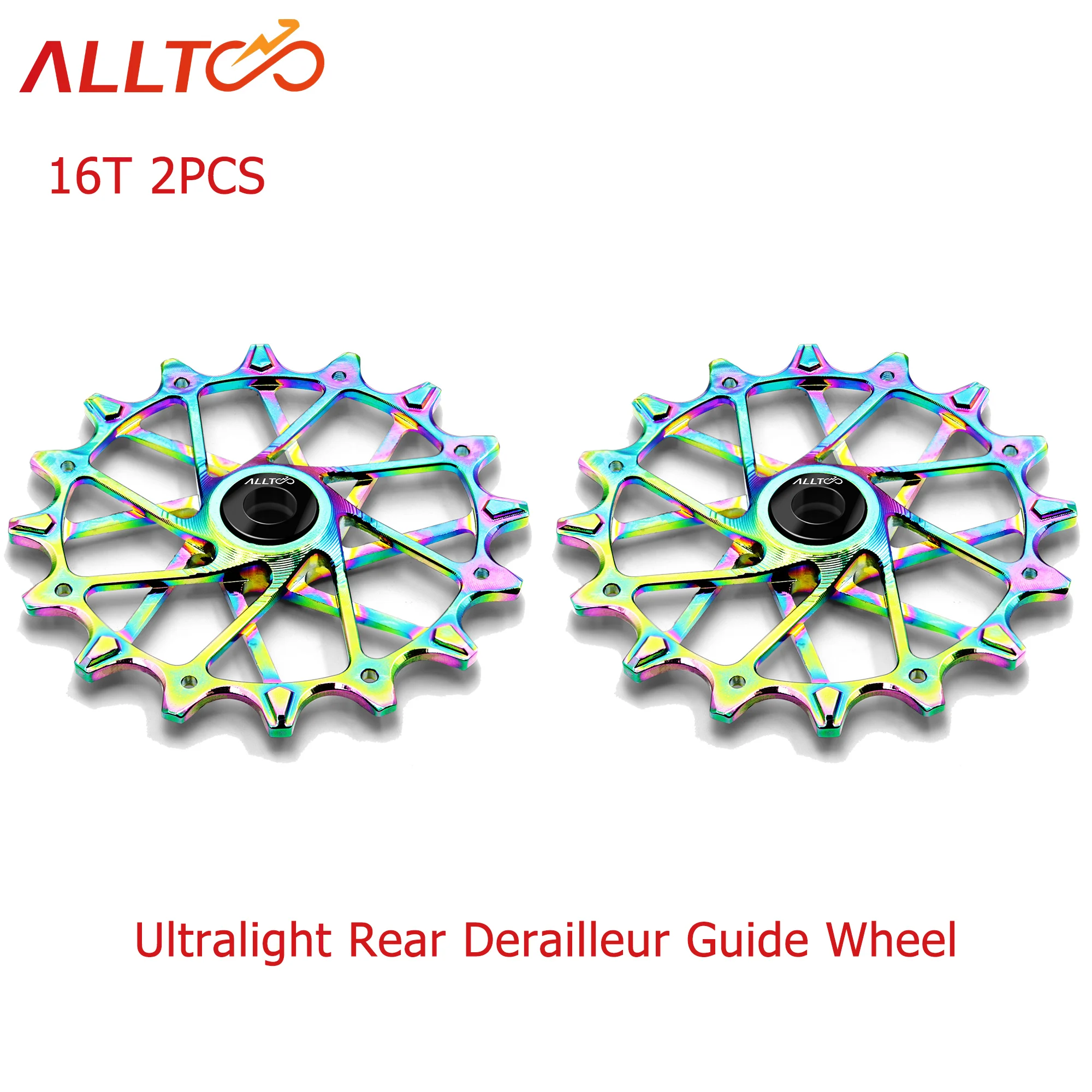 

ALLTOO велосипедная часть 16T 2 шт. сверхлегкий задний переключатель, направляющее колесо цепи, красочная рама из алюминиевого сплава, керамический подшипник