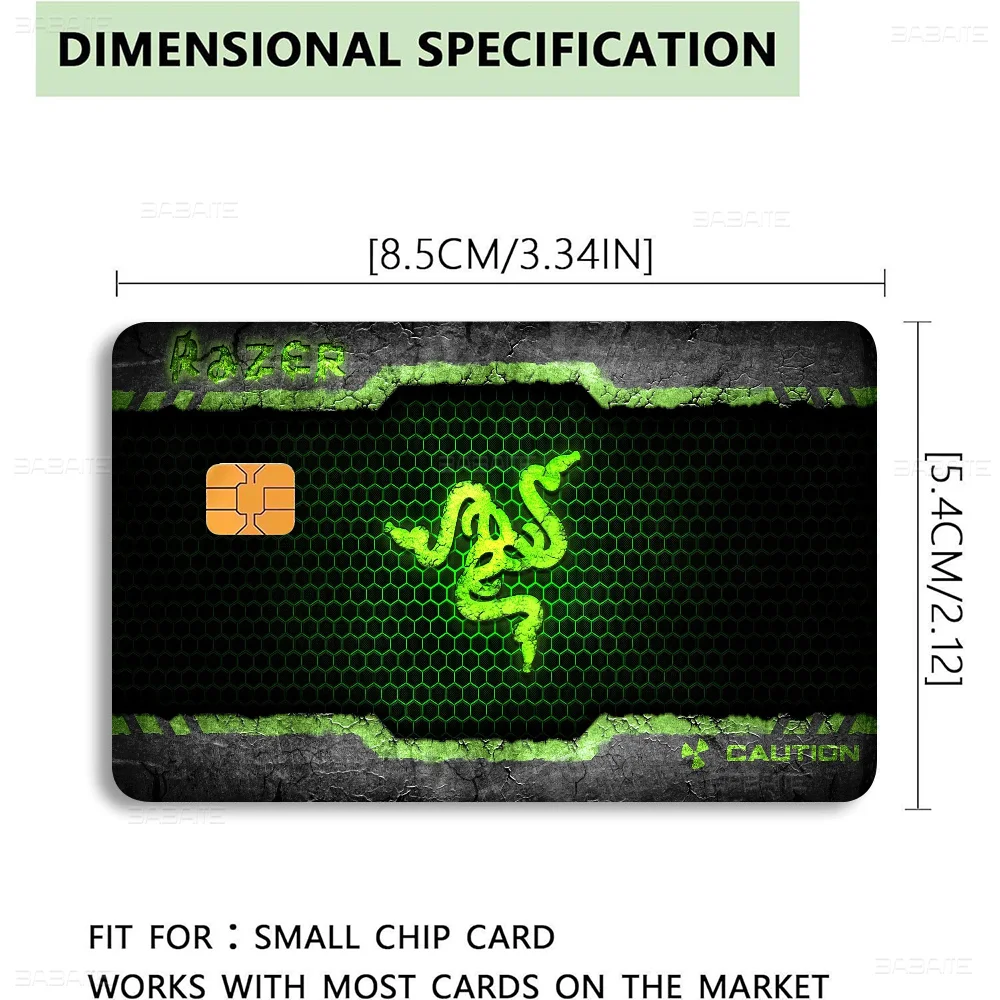 G-Game R-Razer logo Anime Front Cover Film Sticker Skin for Credit Debit Card Small Large Chip