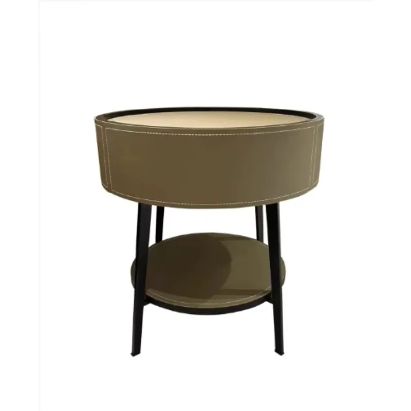 Modern wooden bedside table hidden compartment 2 drawer designer