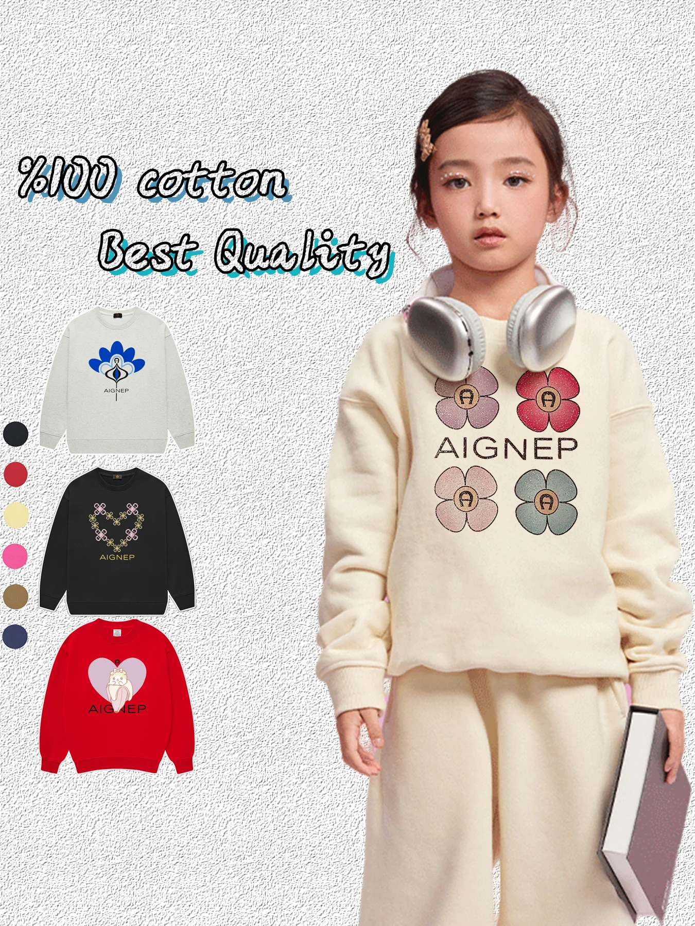 

Girls Winter Clothes 2024 New Kids Sweatshirt Casual Wear Cute Floral Print Pullover Baby Girl Sweater Fall Children's Clothing