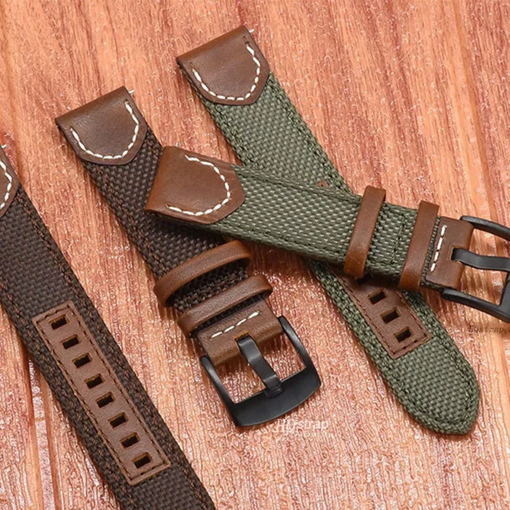 New Nylon Leather Watch Band 20mm 22mm for Huawei Watch GT4 GT3 Pro Bracelet for Samsung Galaxy Watch 6 5 4 3 Strap Accessories