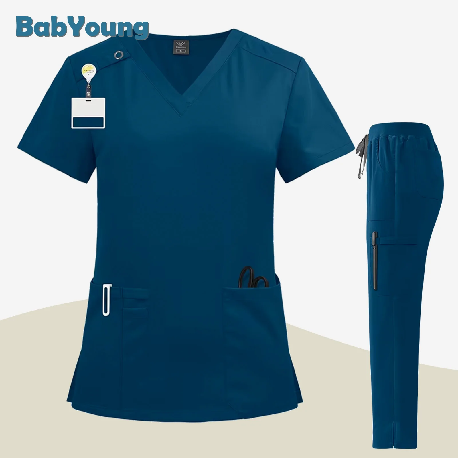 Hospital Medical Uniforms Doctors Scrubs Sets Surgical Tops Pant Nurses Accessores Dental Cic Beauty Salon Workwear Clothes