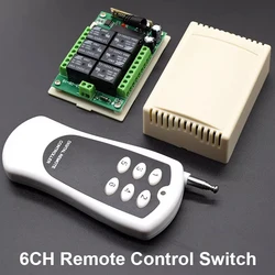 6 Channel Universal Remote Relay Module DC 12V 24V Wireless Light Switch Receiver Control 433MHz with 6CH Transmitter