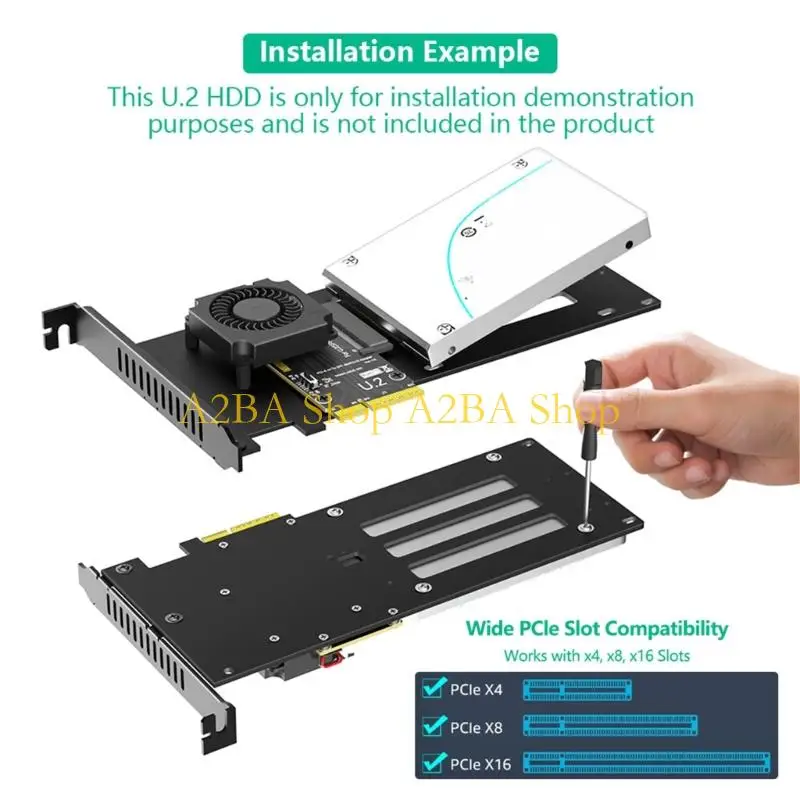 A2BA Fast PCIeX4 5.0 to U.2 SFF 8639 Converter Card Supporting High Bandwidth Storage