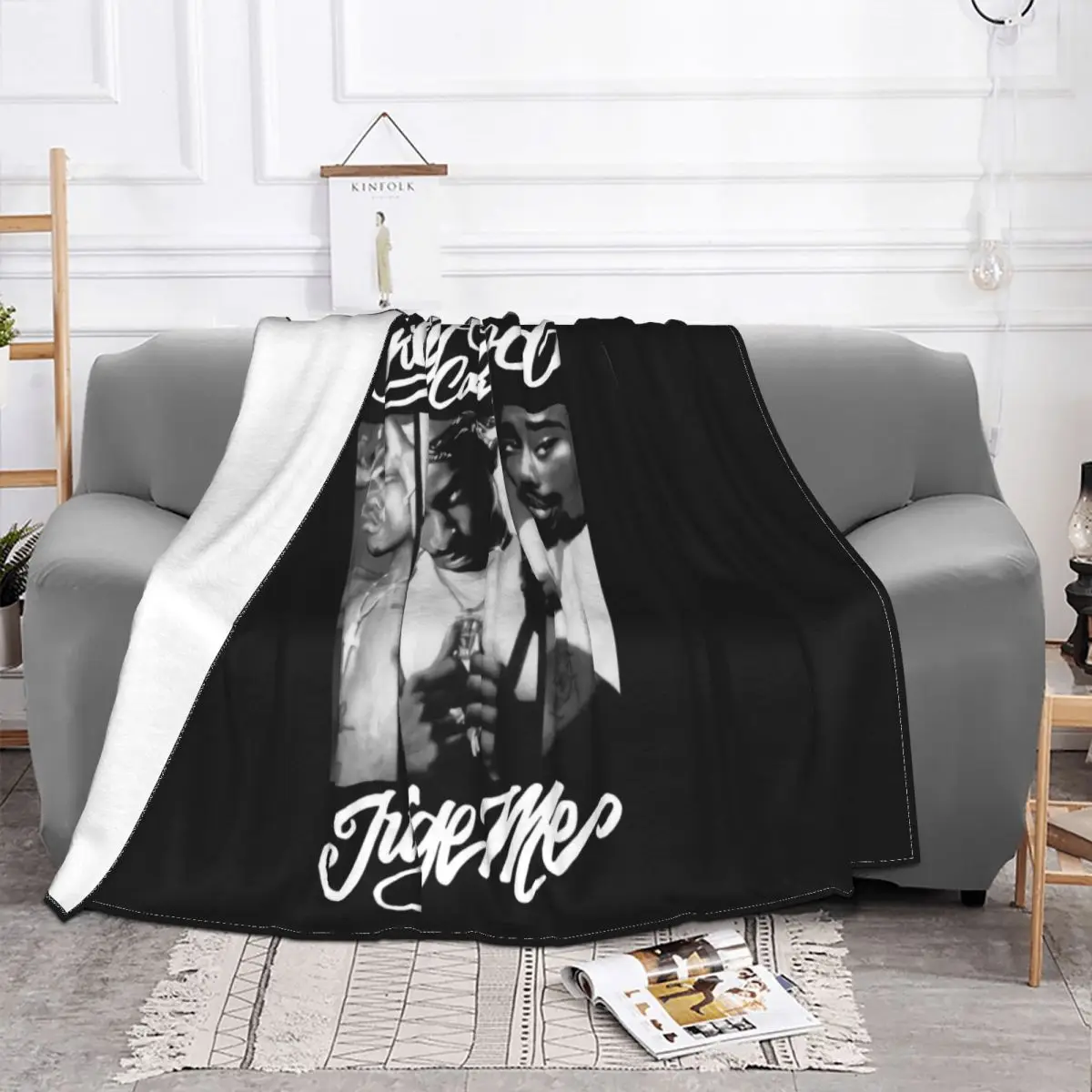 Vintage 2Pac Only God Can Judge Me Shaka Tupac Shakur Rap Hip Hop Band Game Throw Blanket