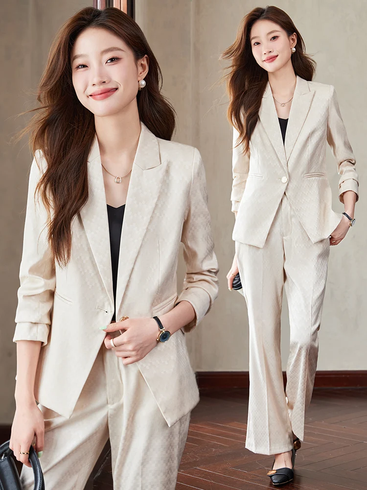 

Women's Plaid Suit Jacket Slim Fit Career Style High End Feeling Spring Autumn New Arrival Fashionable Office Commute Wind