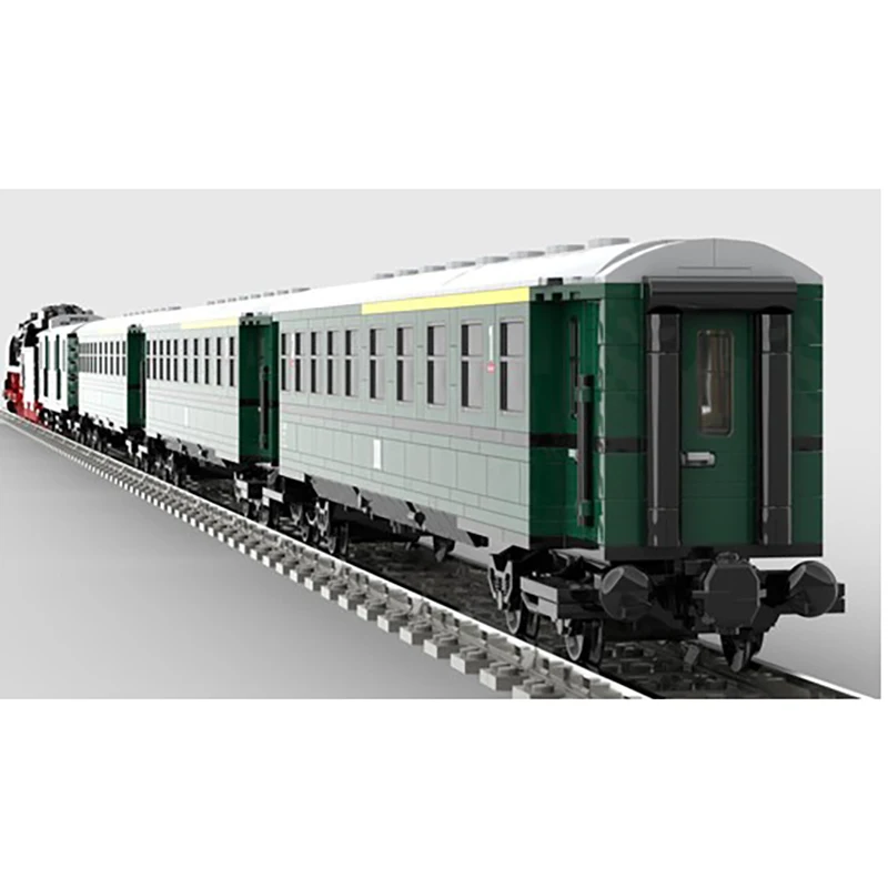 Modello di treno ferroviario Moc Building Blocks Modello di treno a vapore Tecnologia Mattoni Assemblaggio fai-da-te Giocattolo da costruzione Set di vacanze Regali