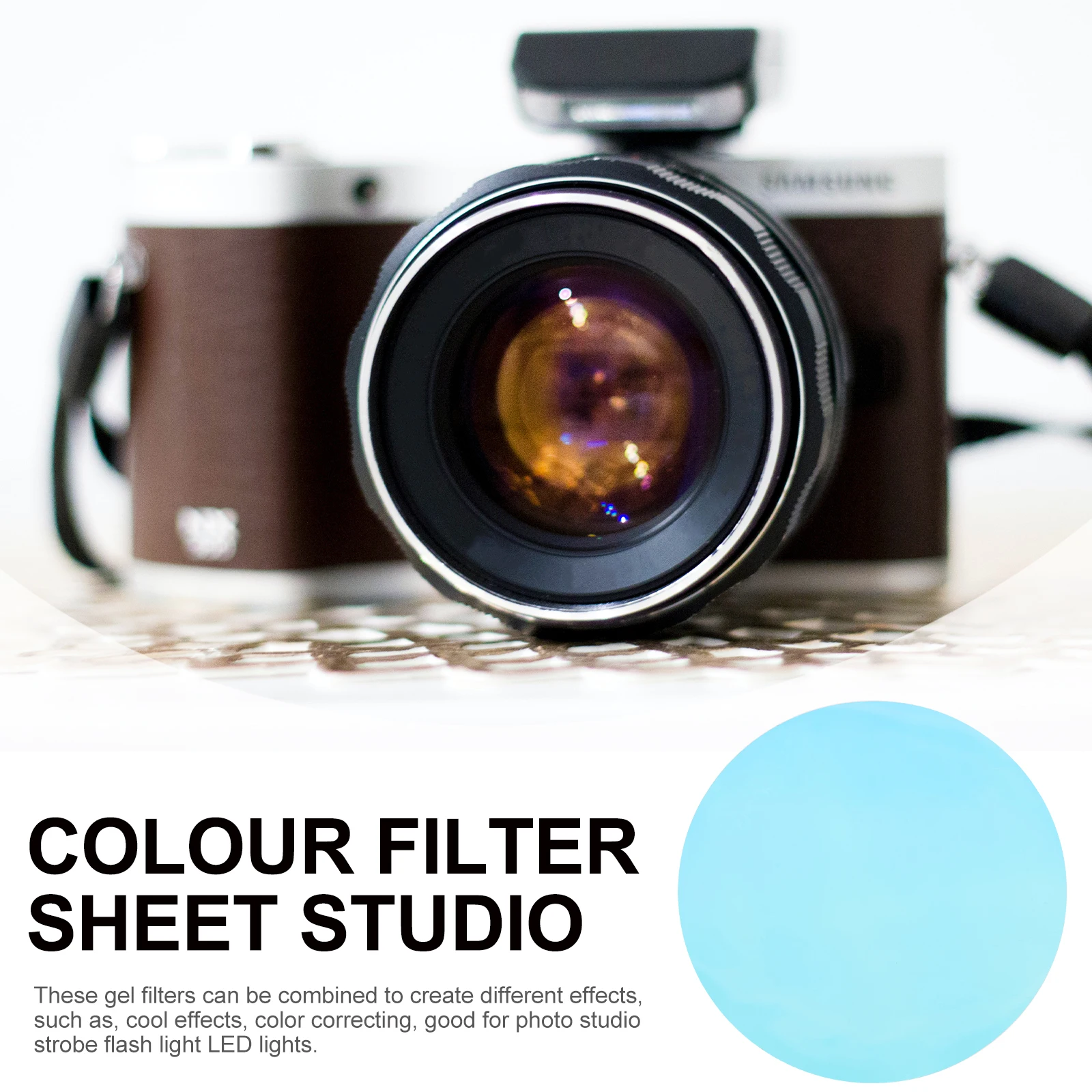 

10 Pcs Sunset Ambient Light Film Lamp Gels for Lights Colored Orange Round Studio Changing Photography Camera Lovers
