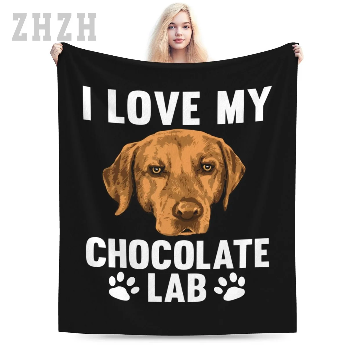 Blanket I Love My Cute Chocolate Lab Design Labrador Retriever Flannel Multifunction Camping Sofa Cover Keep Warm