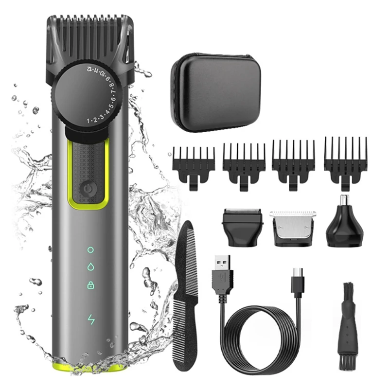 Cordless Rechargeable Hair Clipper & Trimmer Beard Trimmer For Men Adjustable Beard Trimmer With 4 Limit Combs Easy Install