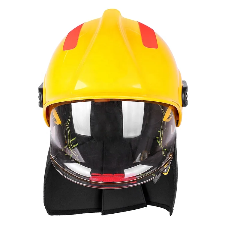 heat resistant firefighter reflective rescue helmet with led lamp