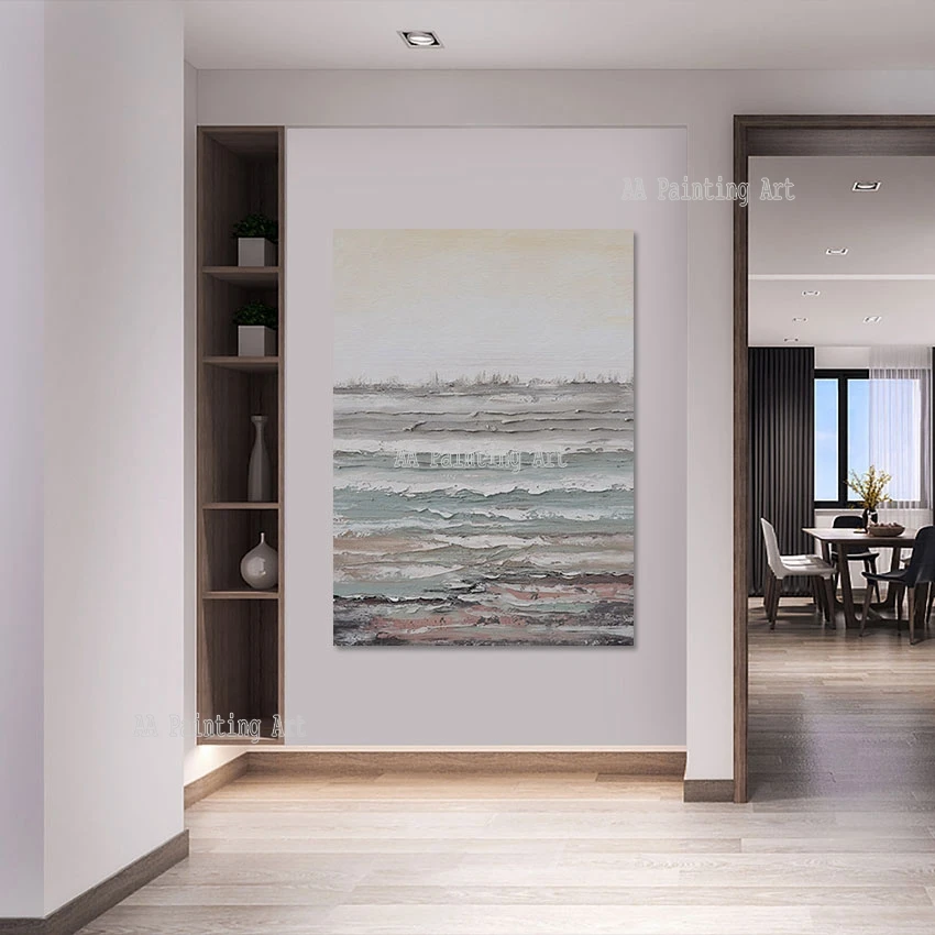 لوحة فنية حديثة بدون إطار، لوحة زيتية ذات نسيج سكين، عمل فني لصور جدارية تجريدية، تخفيضات كبيرة، لوحات مخصصة #2