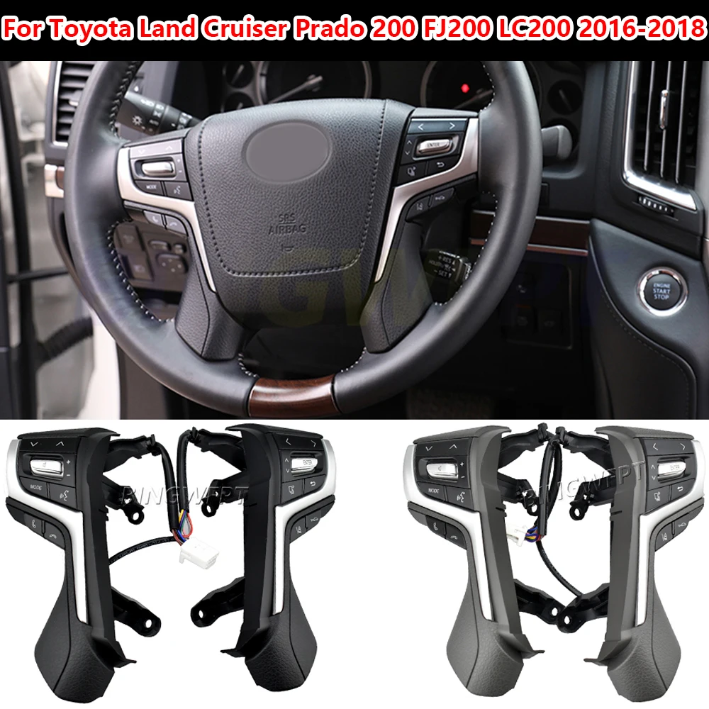 BINGWFPT Car Steering Wheel Button Bluetooth Phone Music Control Switch For Toyota Land Cruiser Prado 200 FJ200 LC200 2016-2018 view 5
