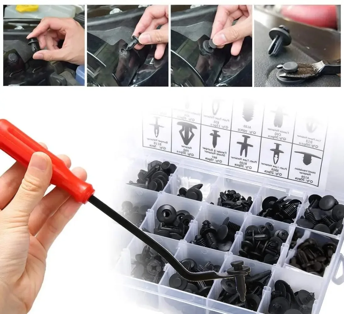 415-50 Pcs Car Bumper Retainer Clips Fender Hole Rivets Universal Door Trim Panel Fastener clips Screw Mix Size Auto Tool