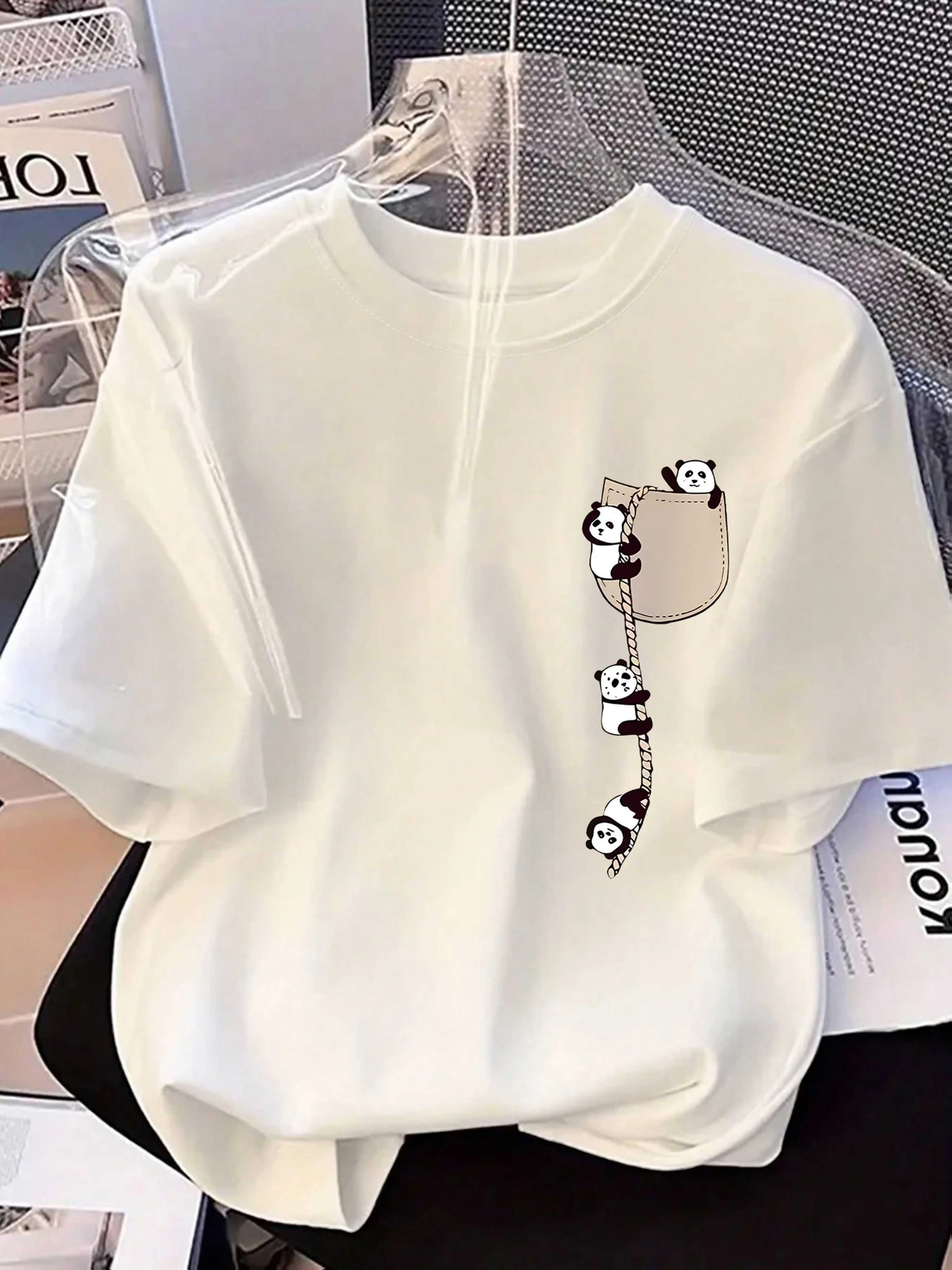 Fashion New Design - Women's Round-neck Panda Print Fashion Short-Sleeved Summer Casual T-shirt women clothes Summer Streetwear