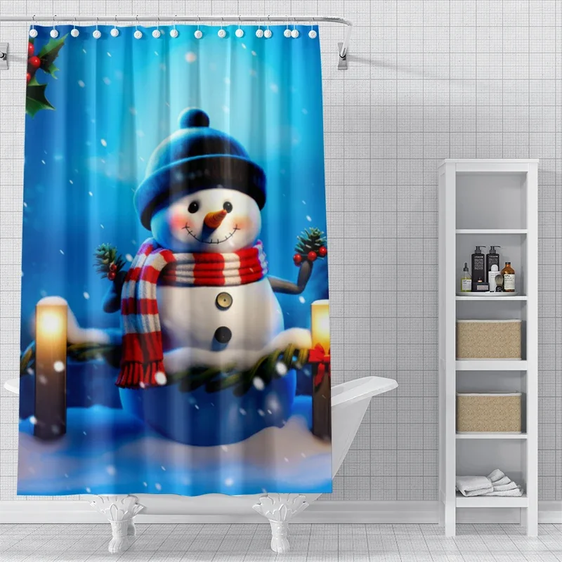 Home decoration shower curtains for bathroom waterproof curtain fabric Modern Nordic style Living Room Merry Christmas winter