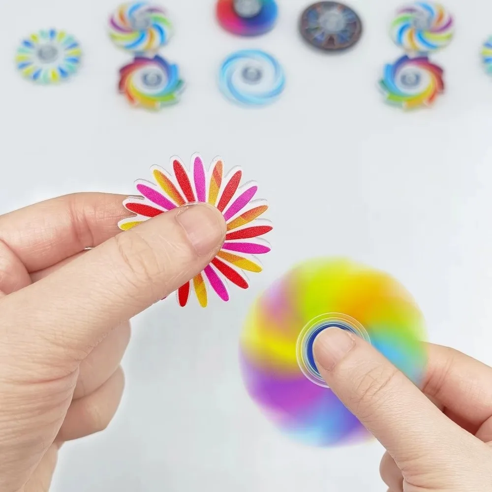 5-20Pcs Mini Ranbow Fidget Spinner Stress Relief Party Favor Acrylic Goodie Bag Filler Home Festival Game Classroom Prize
