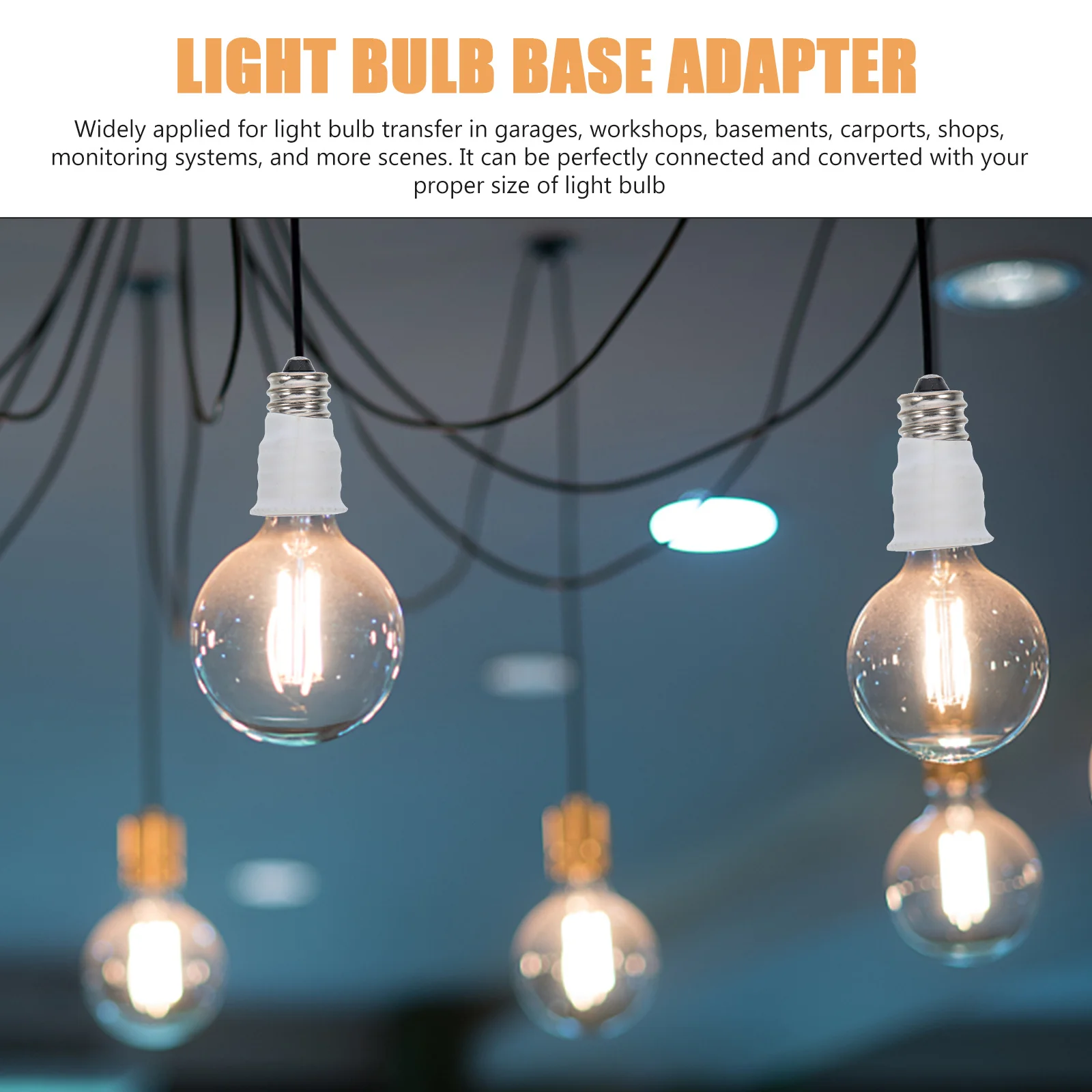 

15Pcs Light Bulb Adapter Socket Converter E12 to E14 Safe Easy Install Garage Workshop Use Light Bulb Adapter