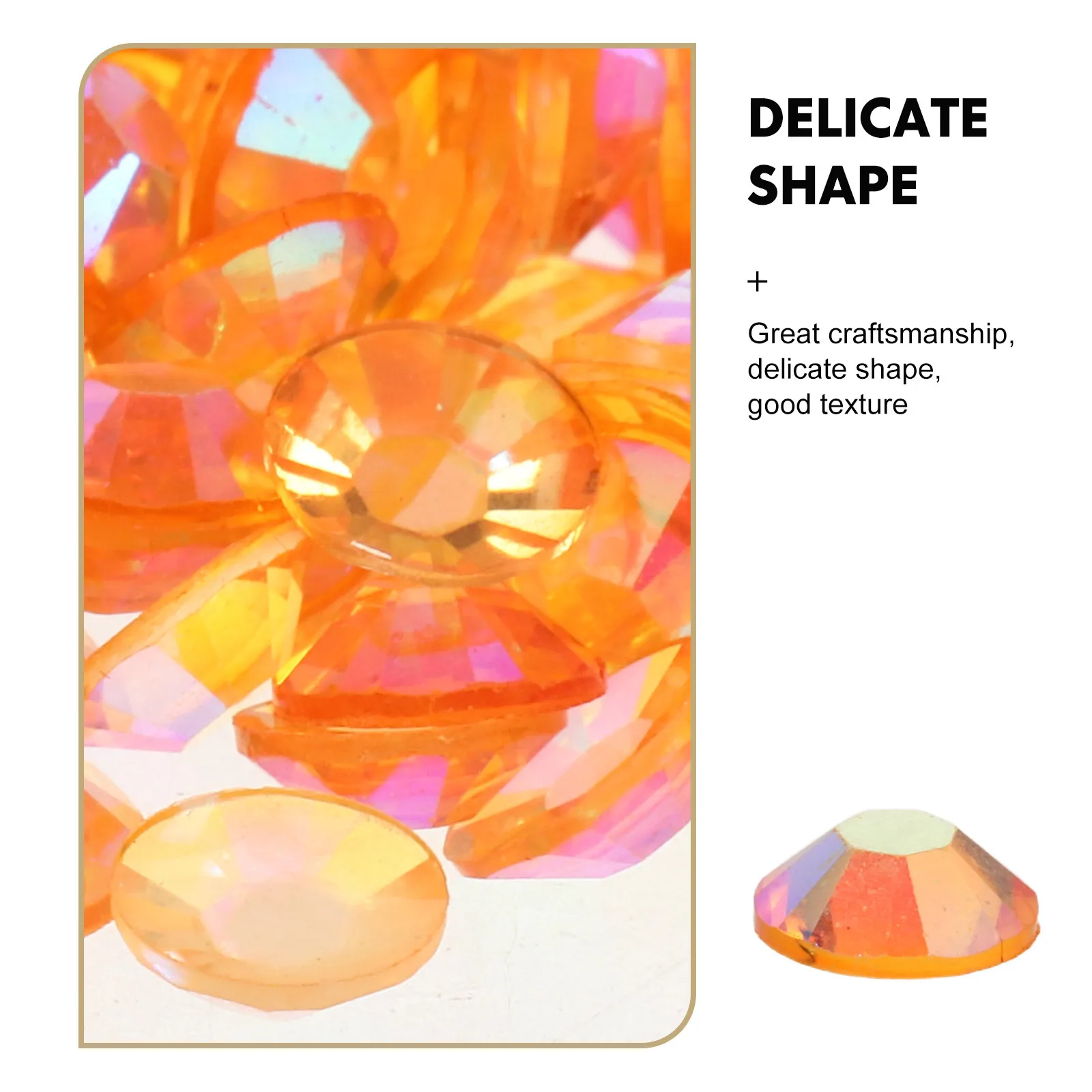 6 sztuk płaskich kryształków żywicznych 5mm pomarańczowe AB Jelly okrągłe kryształki do zdobienia paznokci, rękodzieła, ubrań, butów, dekoracji DIY