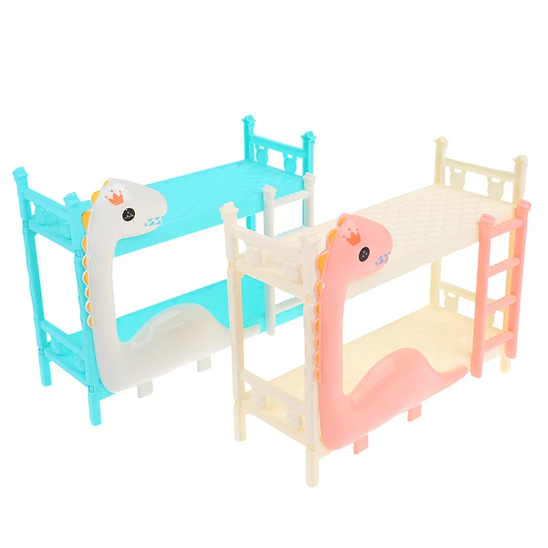 1Pcs Dollhouse Miniature Dinosaur Doll Bunk Bed Double Bed Model DIY Scene Accessories