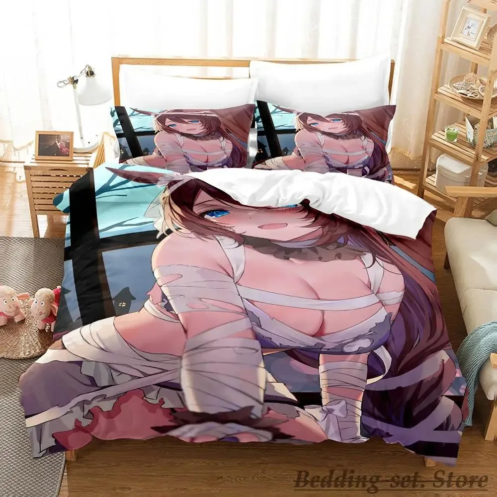 

Mummy Girls Anime Bedding Set Single Twin Full Queen King Size Bed Set Adult Kid Bedroom Duvetcover Sets Anime Halloween letti