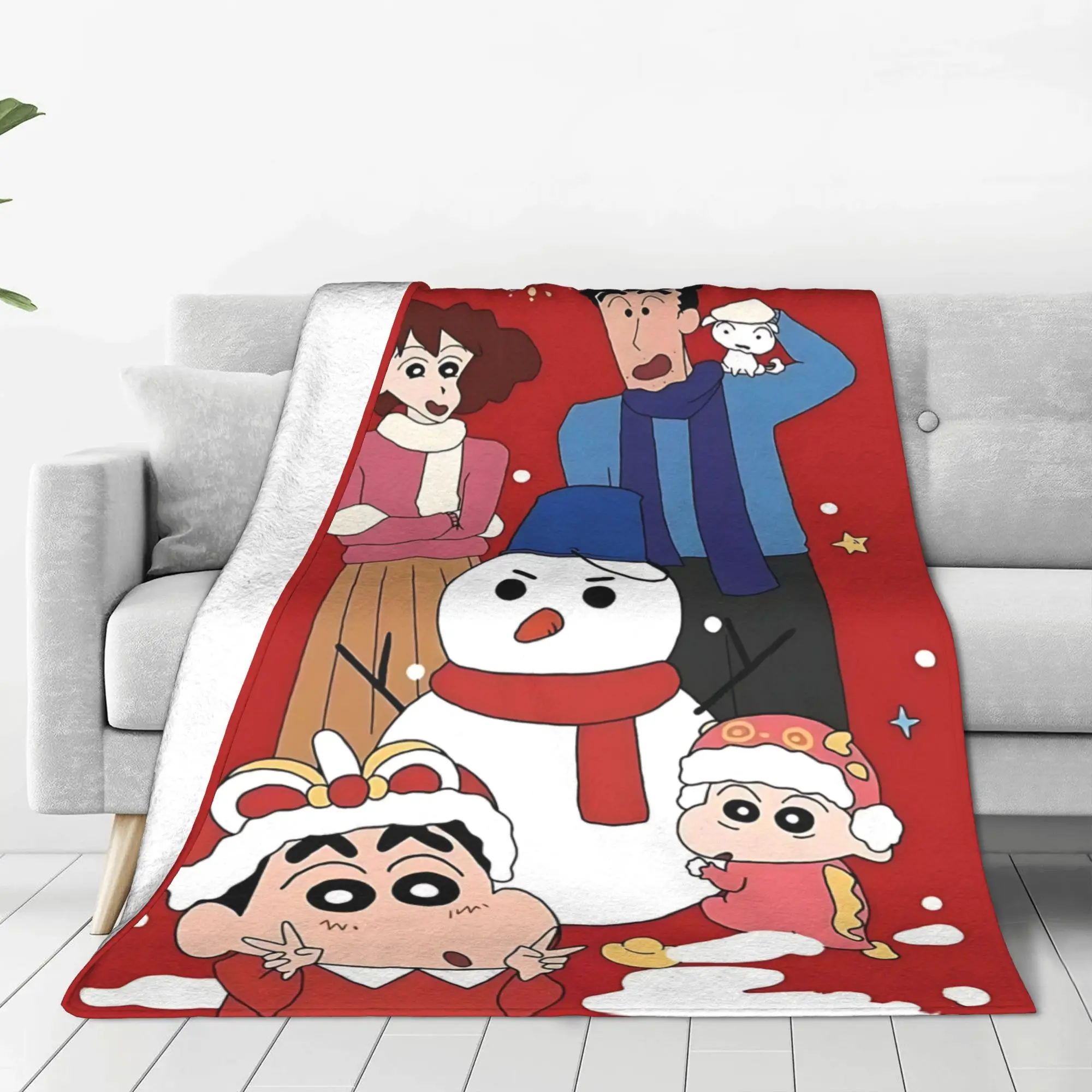 1PC home Cutecore Crayon S Shin chan  Blanket Super Cosy Plush Home Living Room Sofa halloween