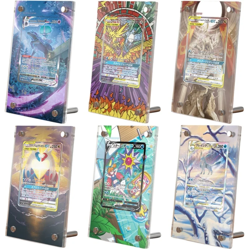 Card Brick Legendary Bird Glaceon Zorua Dedenne Ptcg Diy Acrylic Action Toy Figures Anime Game Collection Display Rack No-Card