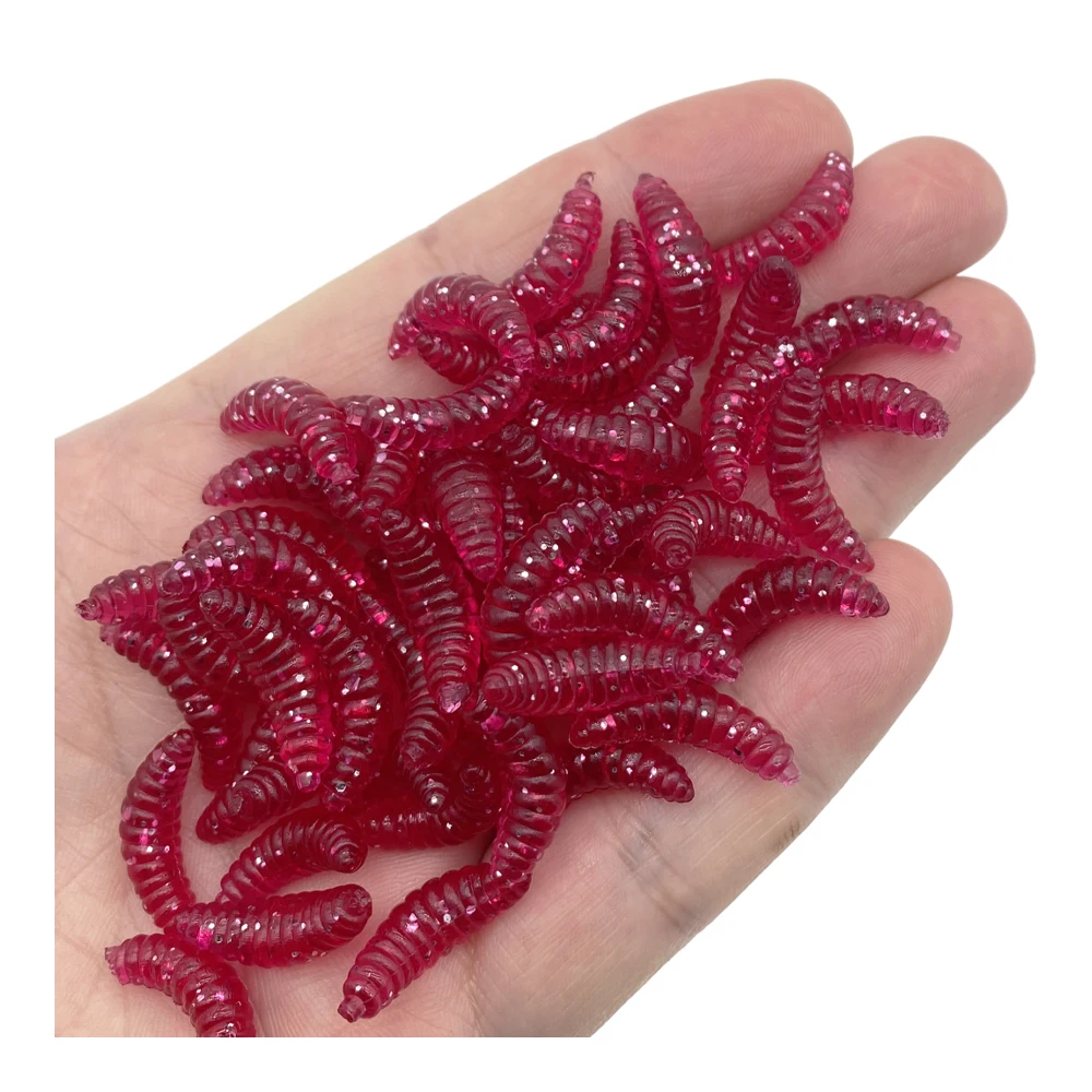 50Pcs Lure Bait Mealworms Worm Bionic Bait Soft Maggots Fishing Accessories