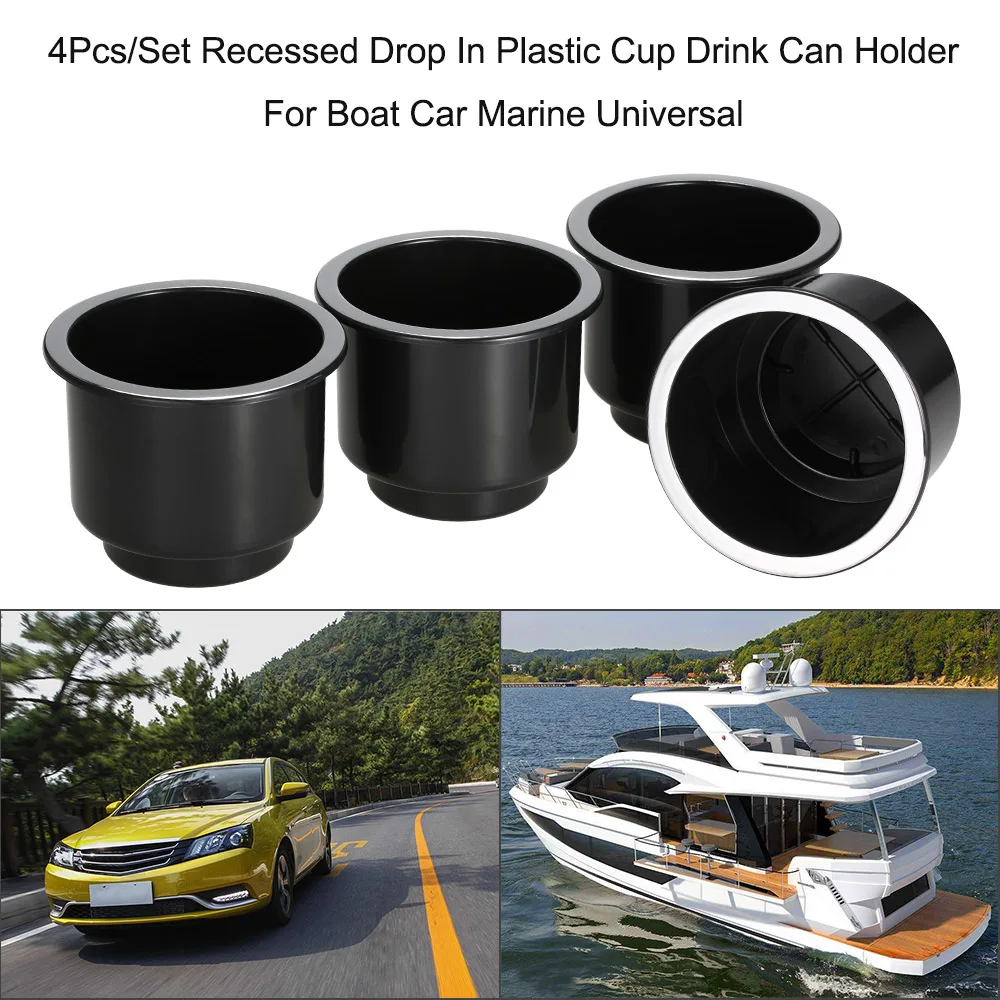 4Pcs/Set Recessed Drop In Plastic Cup Drink Can Holder For Boat Car Marine Universal