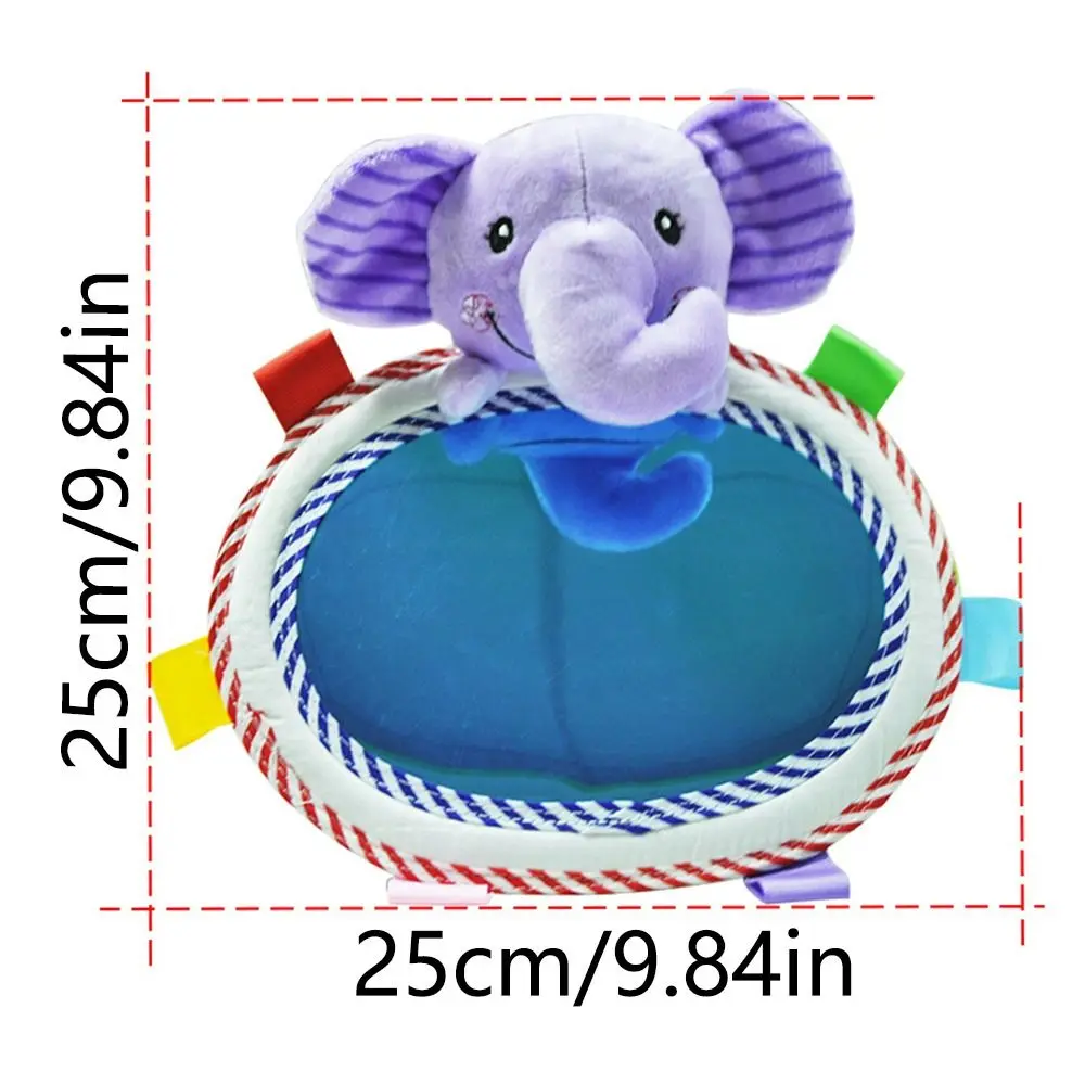 Cartoon Tier Plüsch Spielzeug Baby Auto Rückspiegel Sound Farbige Etiketten Baby Kognitive Spiegel Spielzeug Tisch Unterstützung mit Haken