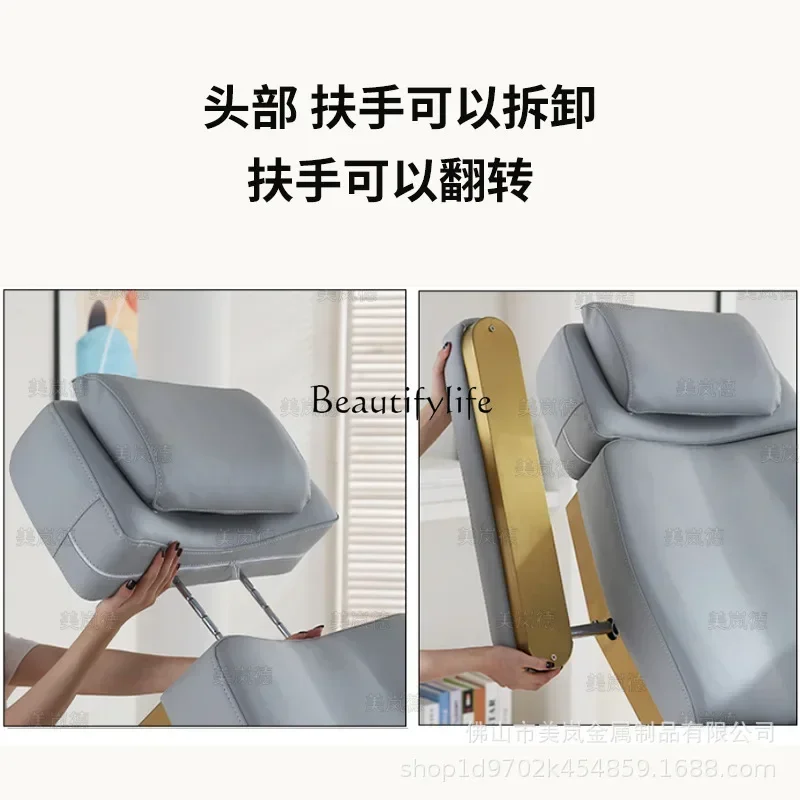 06 سرير تجميل كهربائي متعدد الوظائف، سرير تدليك خاص مطرز بالوشم لصالونات التجميل