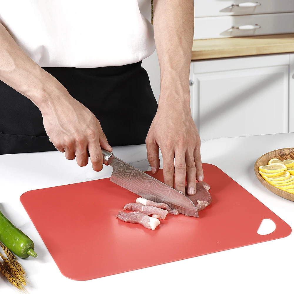 Cutting Mat Set 4pcs Flexible Plastic Cutting Boards Color Coded Chopping Board Portable Non-Stick Classification Chopping Block