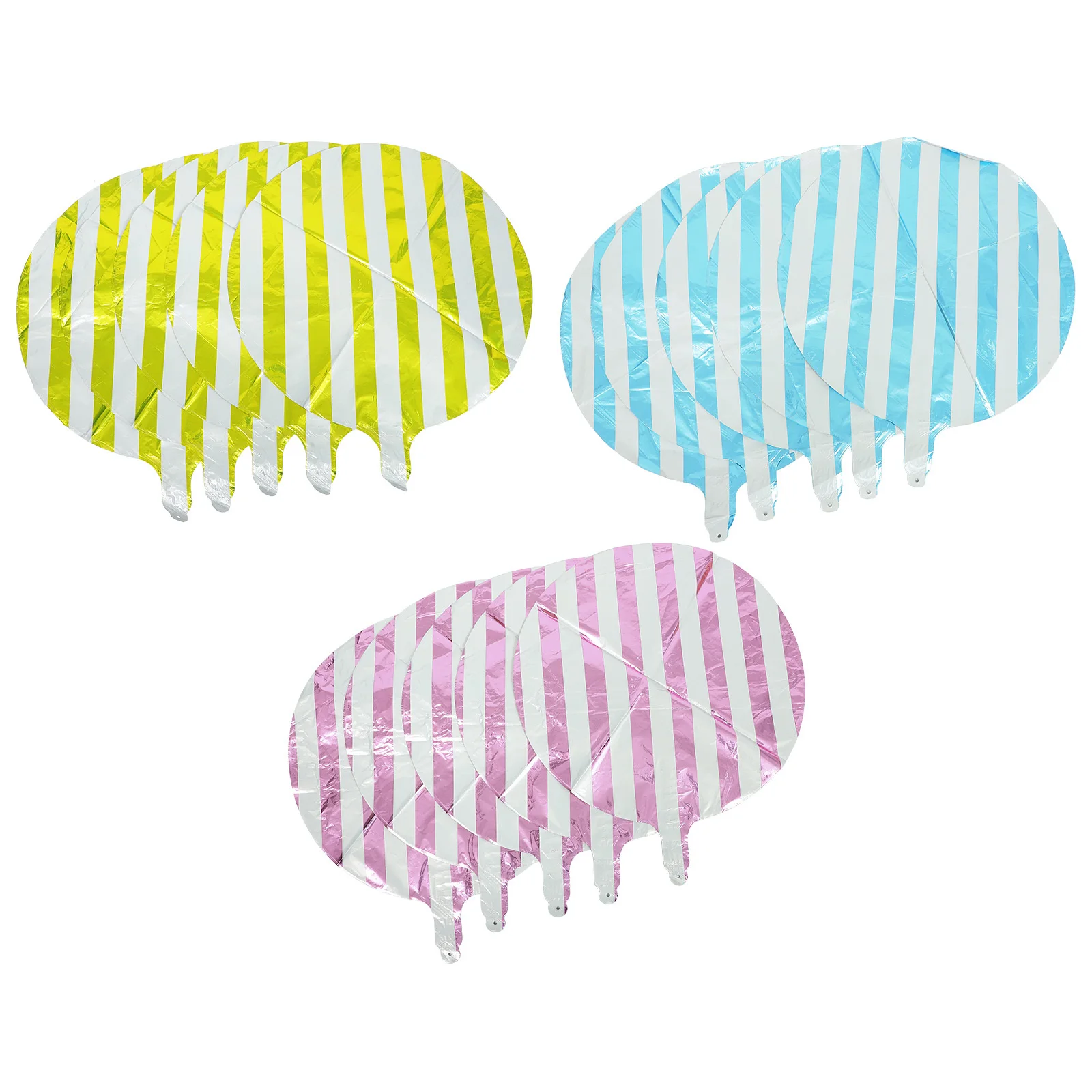 

15Pcs Candy Color Striped Striped Aluminum Foil Balloons Round Birthday Party Decor Scene Balloon Decorations Balloon Decoration