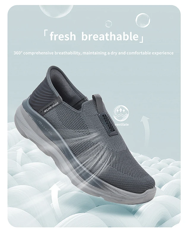 Herren-Slip-On-Sock-Sneaker mit dicker Keilsohle, atmungsaktivem Mesh, leichtem Komfort, Wanderschuhe für den täglichen Pendelverkehr, Outdoor-Sportschuhe. – Detail 6